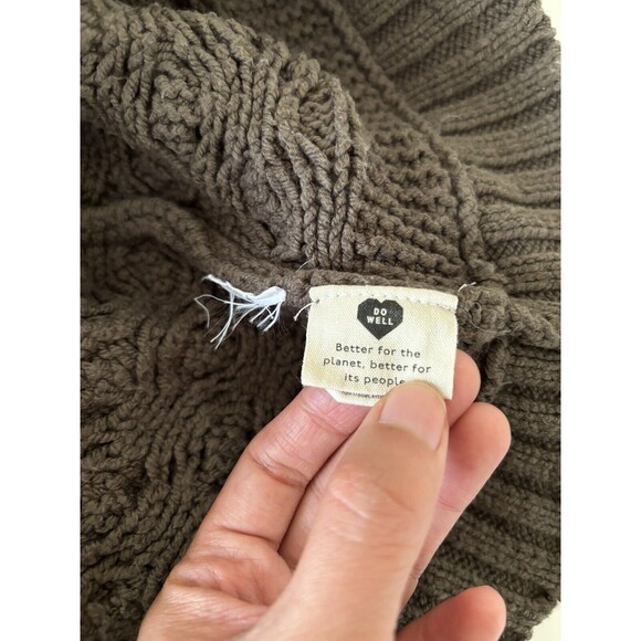 Madewell Olive Green Sweater Vest Size XS Chunky Cable Knit Patchwork Grandpa - Picture 10 of 11